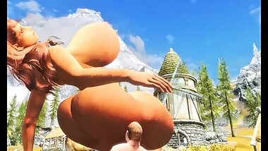 Mini Giantess: Skyrim: Sex on the field, domination, squashing.