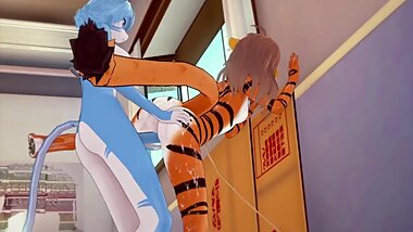 Furry Yiff Hentai - Cat Futanari Fucks a Tiger Woman