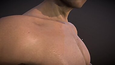 Naked man 3D model with genitalia