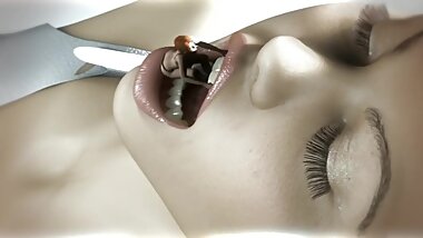 Giantess Vore swallows Regina from Dino Crisis while MIDI rock plays