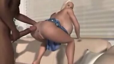 3D Busty Blonde Interracial!